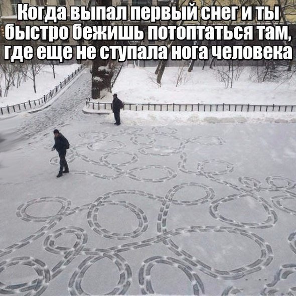 Снег выпал, прикол.
