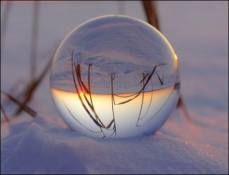 Отражение в новогоднем шарике