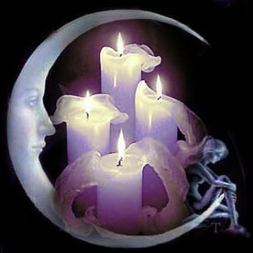 Луна свечи ночь