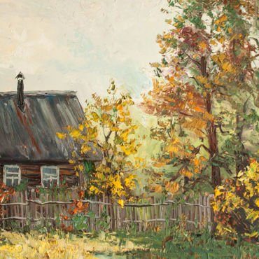 Картина осень в деревне