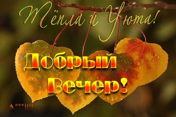 Про осенний вечер добрый с надписями