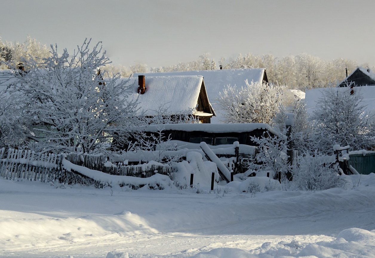 Фото по запросу Деревня зимой