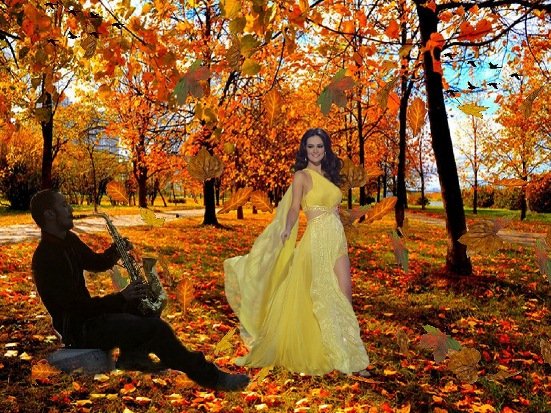 Осенний танец желтых листьев