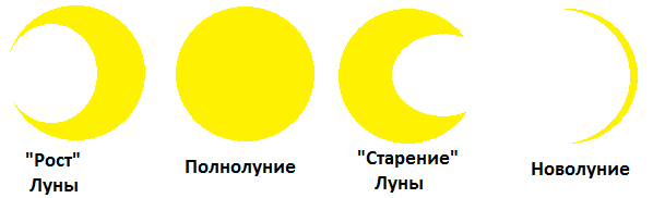 Фазы Луны для детей