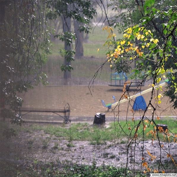 Осенний дождь в деревне