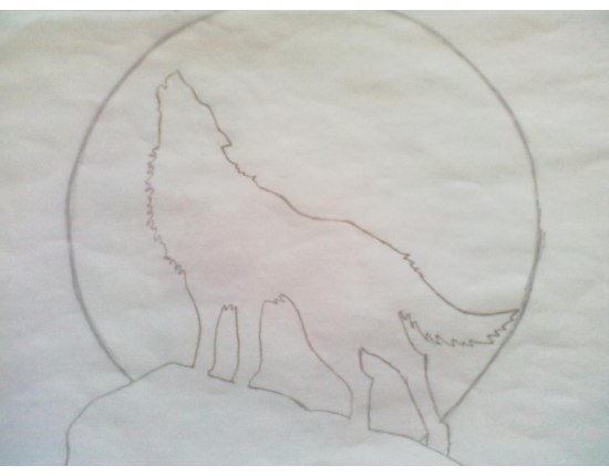 Волк воет на луну поэтапное рисование