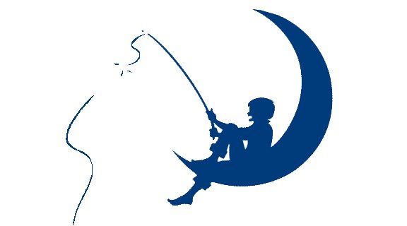 Мальчик рыбачит на Луне