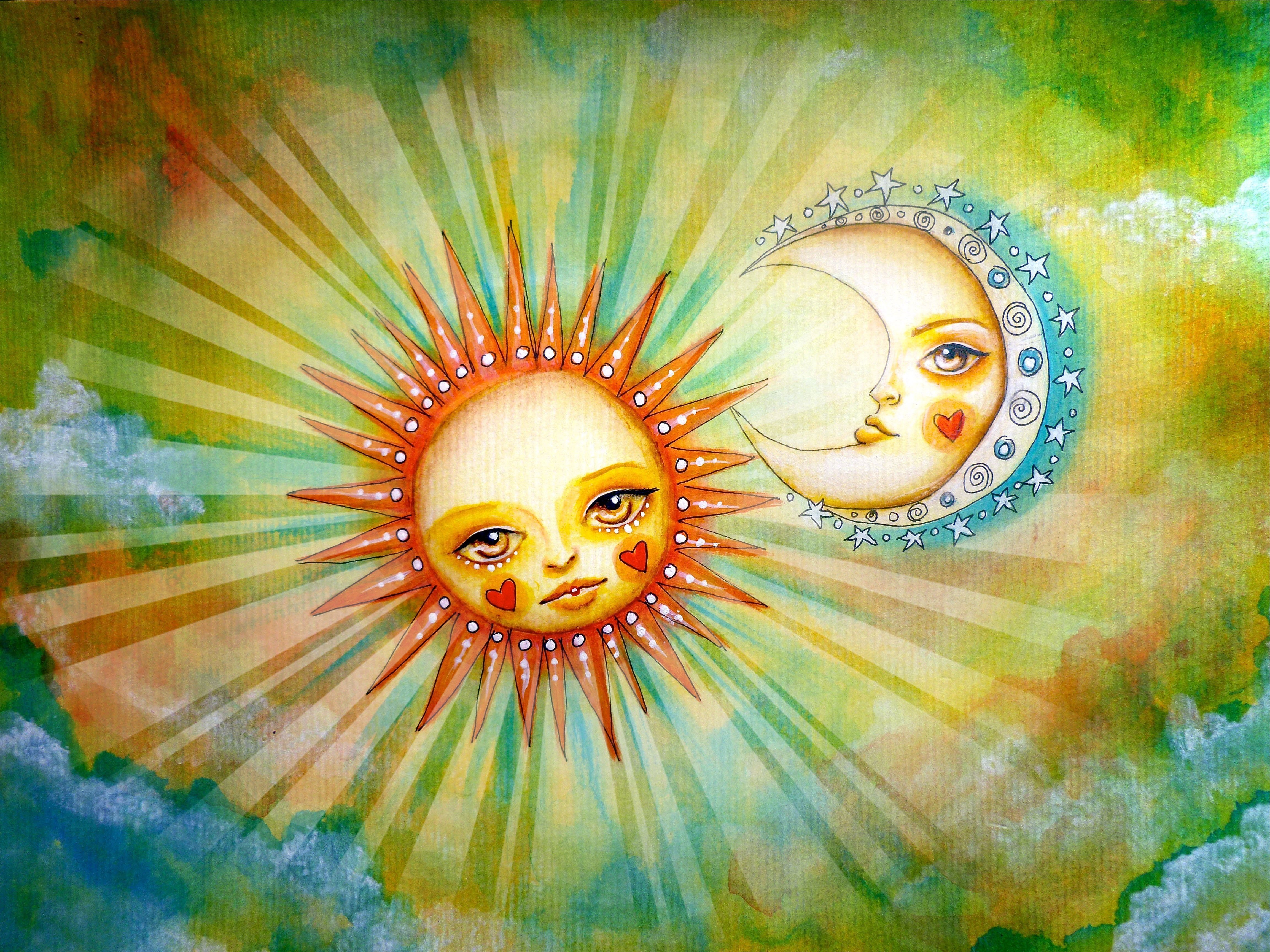 День равноденствия эзотерика. Солнце и Луна. Изображение солнца. Солнце иллюстрация. Сказочное солнце.
