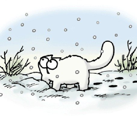 Раскраска кошка в снегу