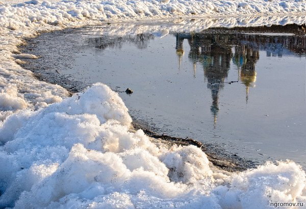 Весна снег лужи