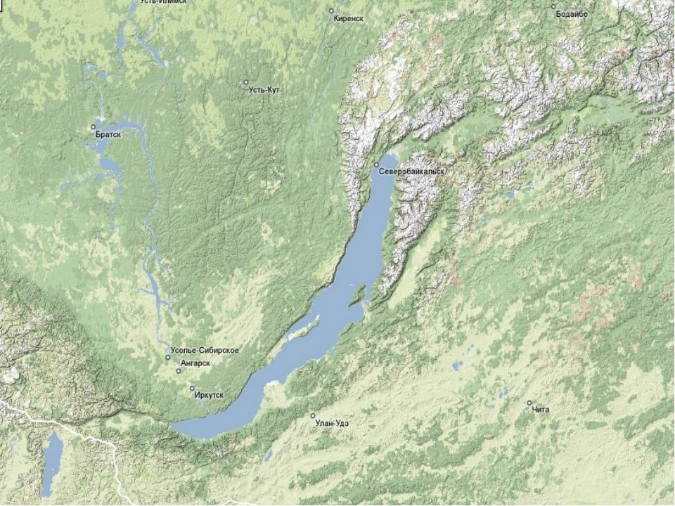 Где расположено озеро байкал на карте