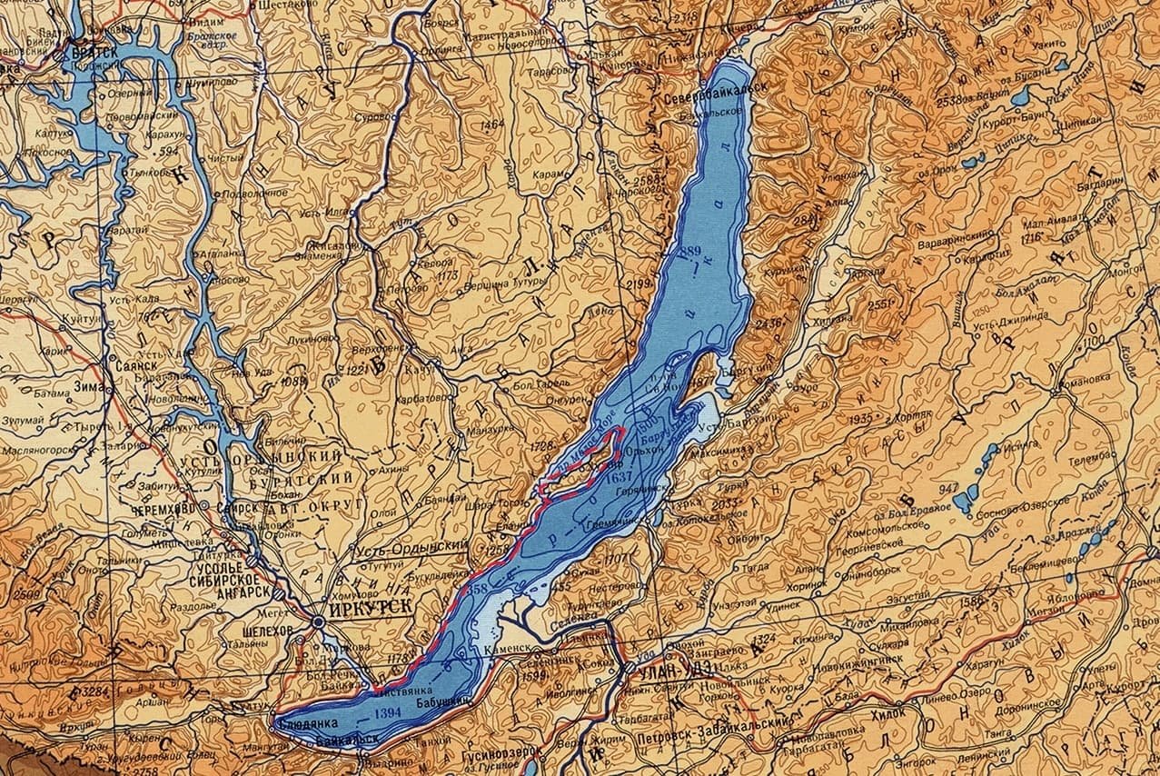 карта в байкал озеро