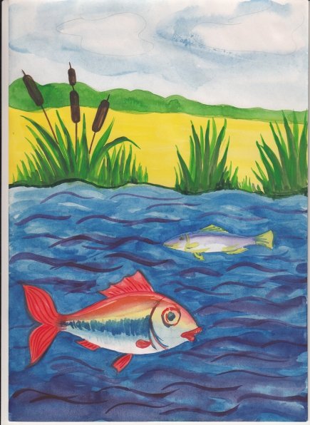 Рисование обитатели водоемов старшая группа