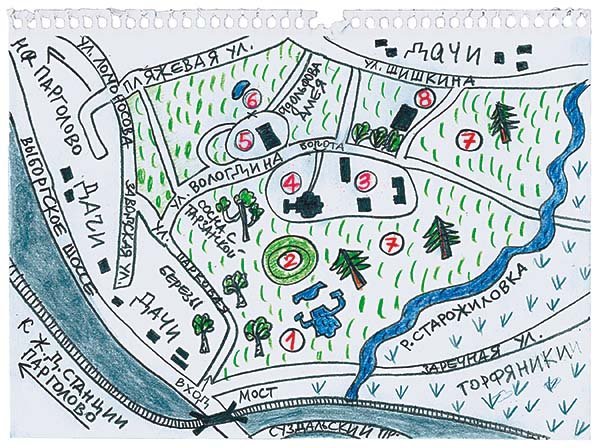 План Шуваловского парка в СПБ