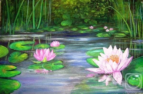 Озеро пастель кувшинки Лотос