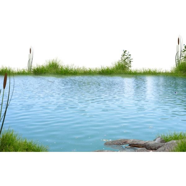 Озеро на белом фоне