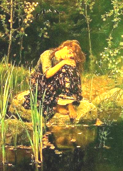 Алёнушка на Камне картина Васнецова