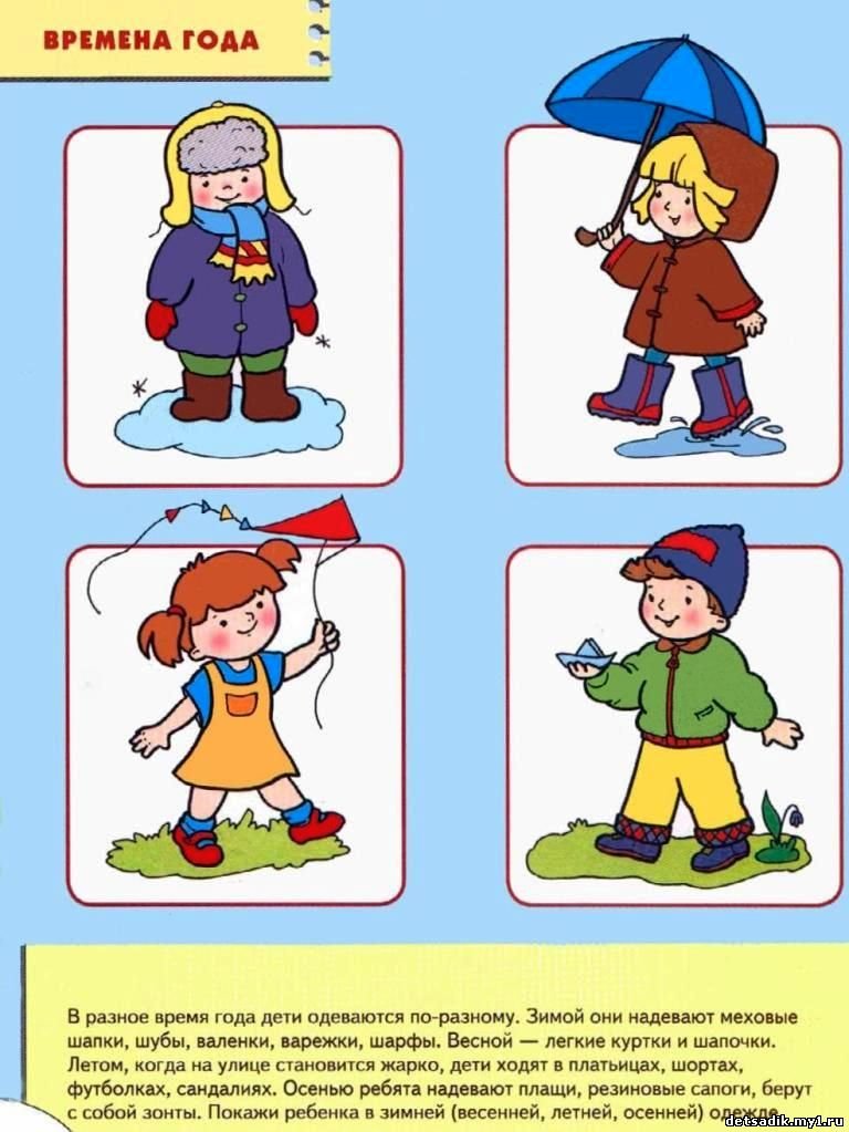 При какой температуре можно одевать весеннюю куртку. Одежда по сезонам. Одежда по сезонам для детей. Дети в Разное время года. Изображения времен года для детей.