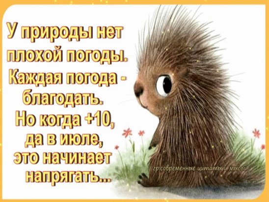 У природы нет плохой погоды каждая погода Благодать