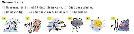 Описать погоду на немецком