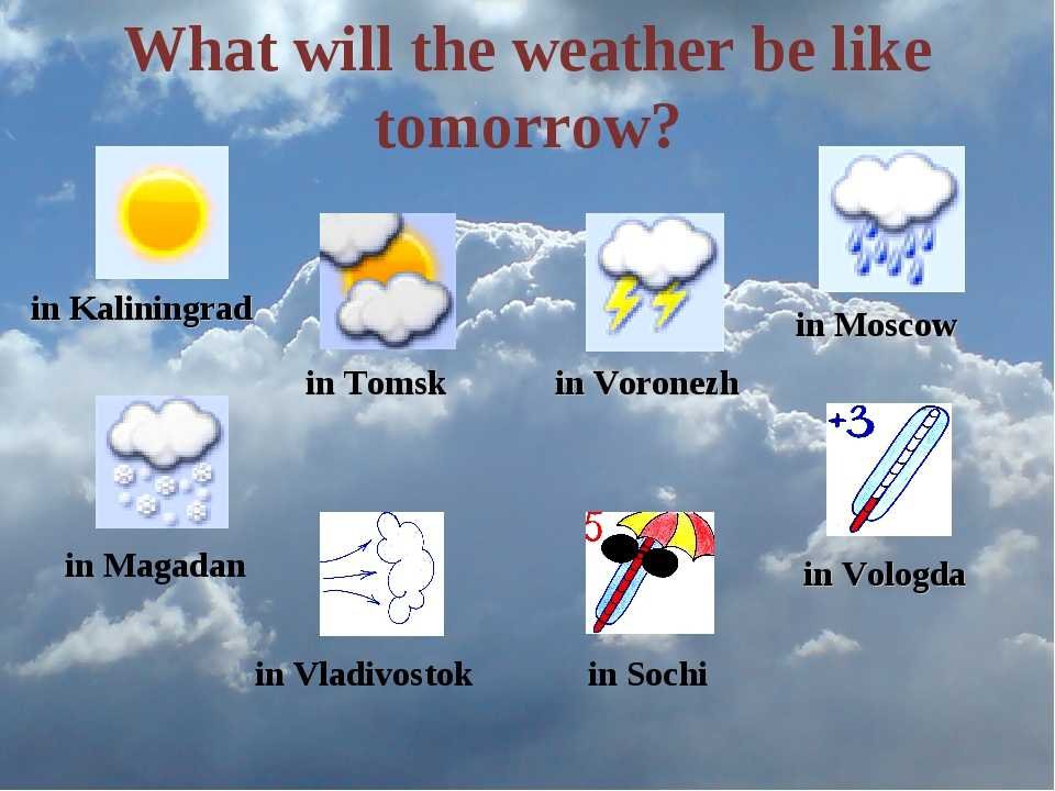 Прогноз погоды на английском 6 класс
