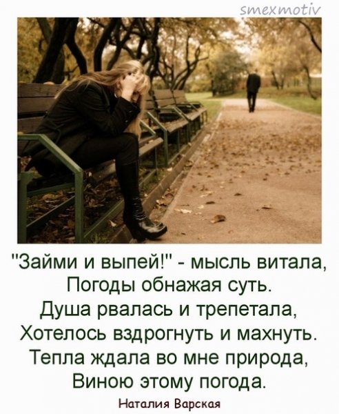 Погода шепчет займи но выпей