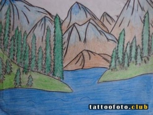 Рисунок на тему озеро
