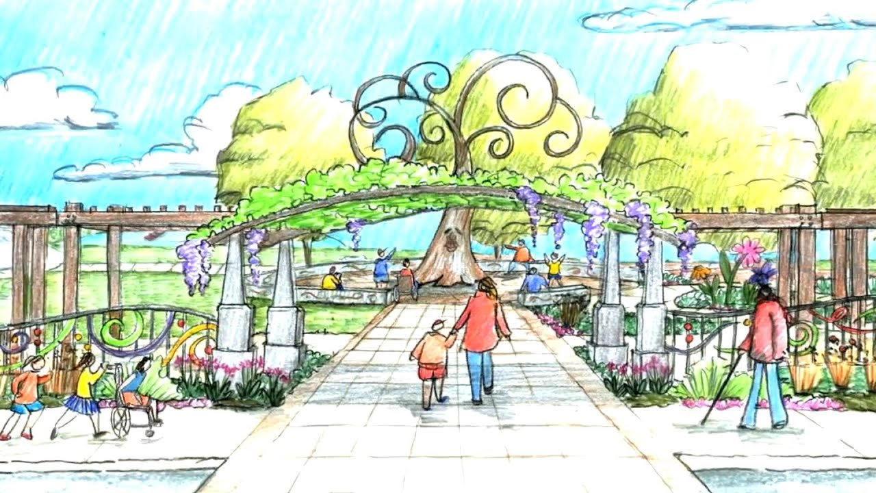 Территория парка рисунок 7 класс. Рисунок парка. Эскиз парка будущего. Детский рисунок парка. Городской парк рисунок.