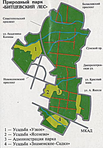 Парк Битцевский лес схема