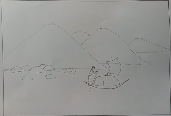 Рисунок озера срисовать