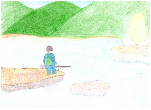 Легкая иллюстрация к рассказу Васюткино озеро