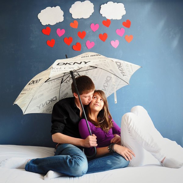 Фотосессия с зонтом семейная