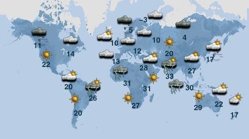 Карта прогноз погоды для детей