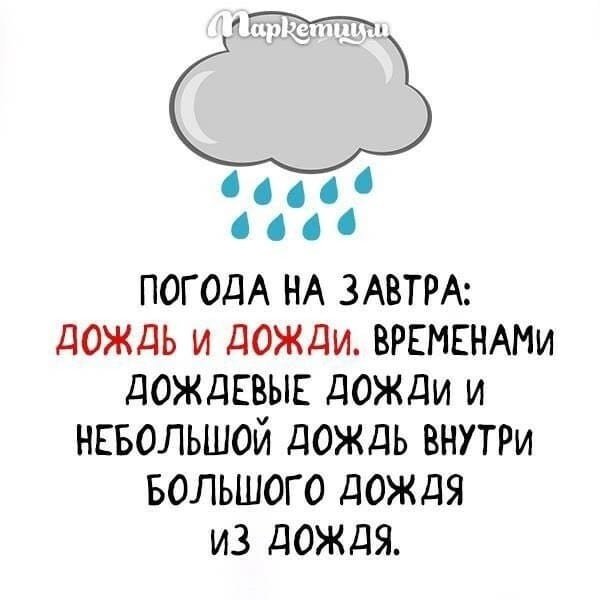 Погода на завтра дождь