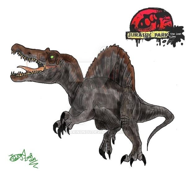 Спинозавр на белом фоне парк Юрского периода