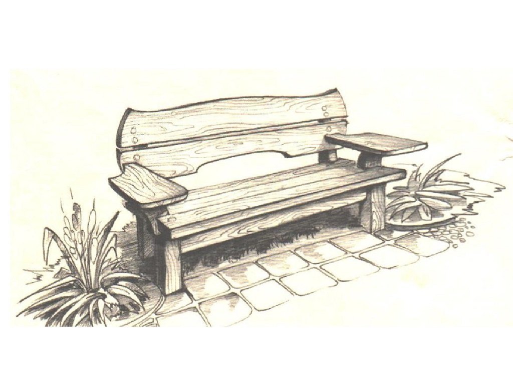 Картинки скамейки в парке карандашом (59 фото)