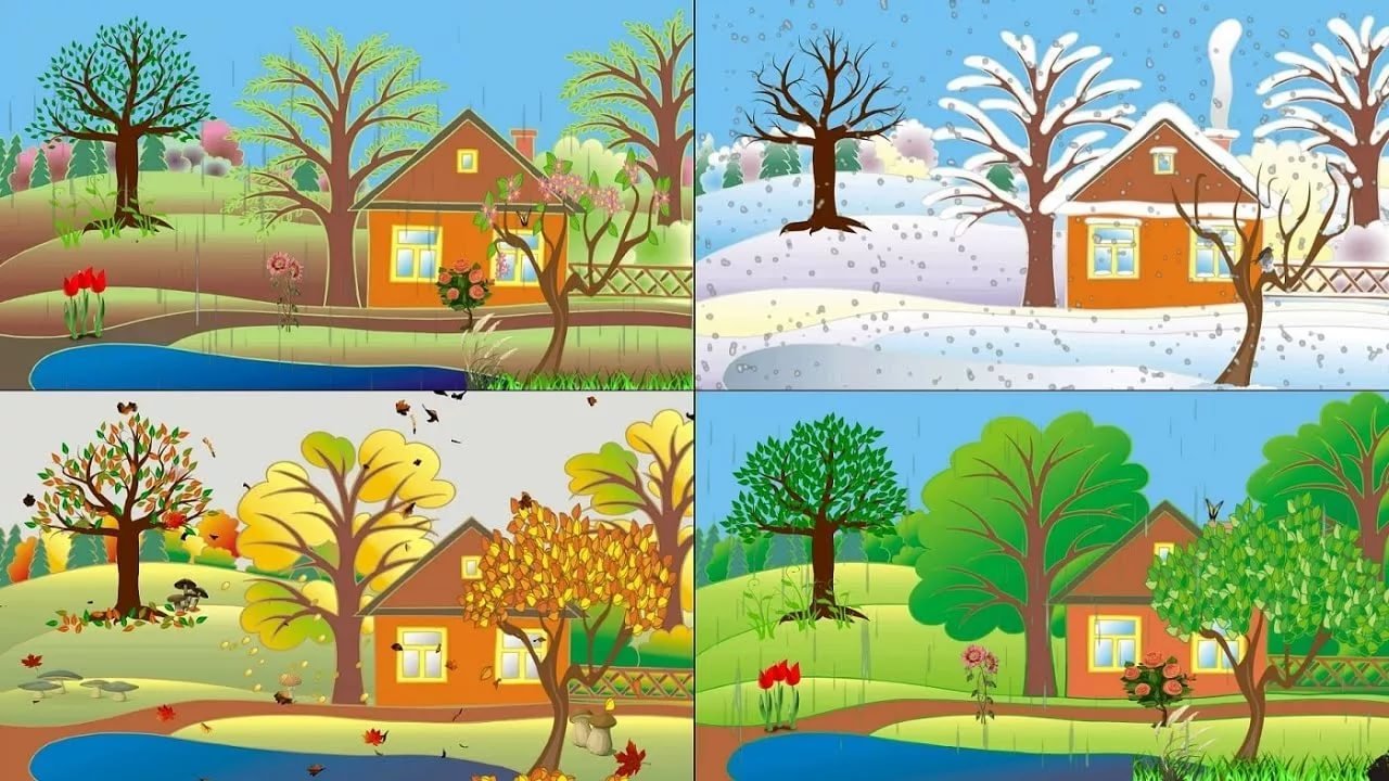 Картинки погода в разные времена года для детей (66 фото)