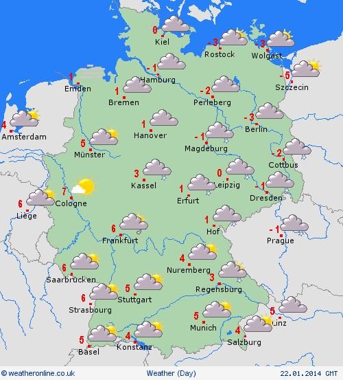 Прогноз погоды на немецком