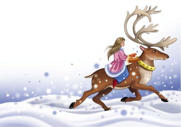 Герда и Северный олень Снежная Королева
