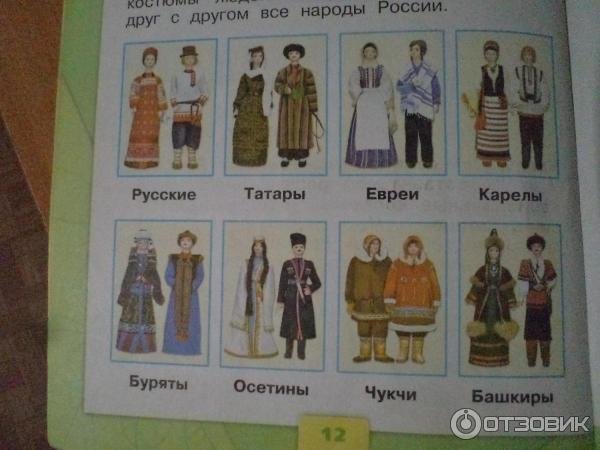Народы России окружающий мир 1 класс рабочая тетрадь костюмы ответы