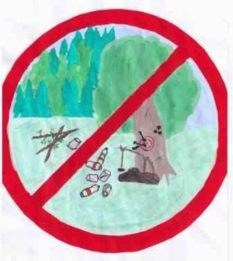 Экологический знак не мусорить в лесу