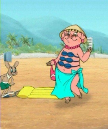 Свинья из ну погоди в купальнике