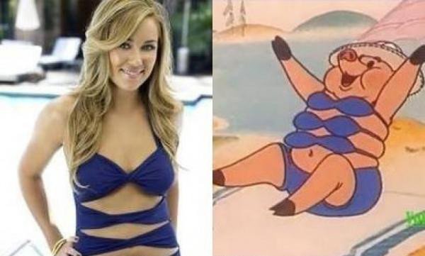 Свинья в купальнике из ну