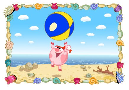 Смешарики на пляже