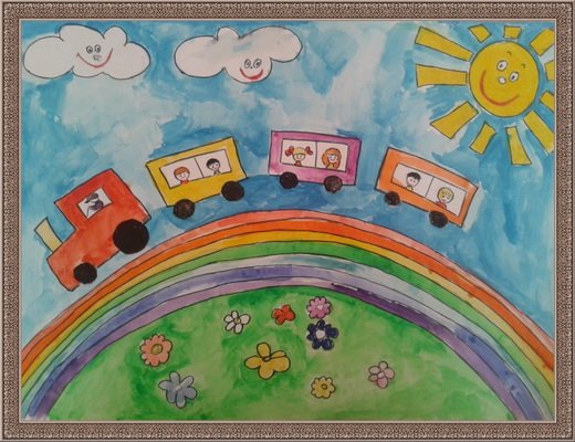 Поезд для рисования в детском саду