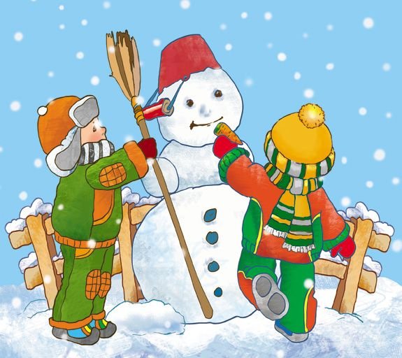 Снеговик с ребятами