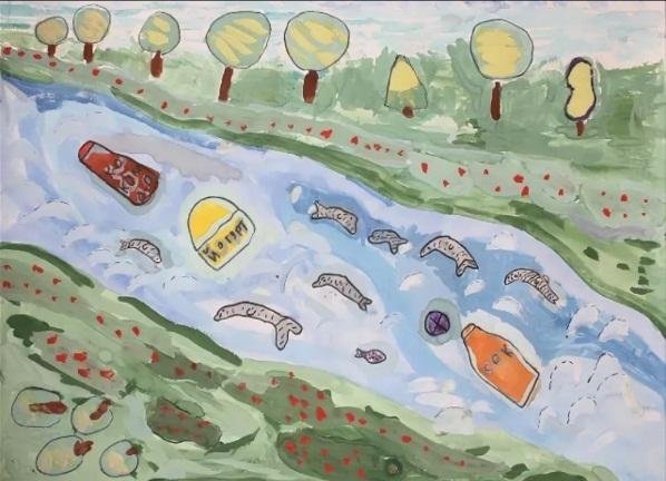 Детские рисунки про загрязнение воды