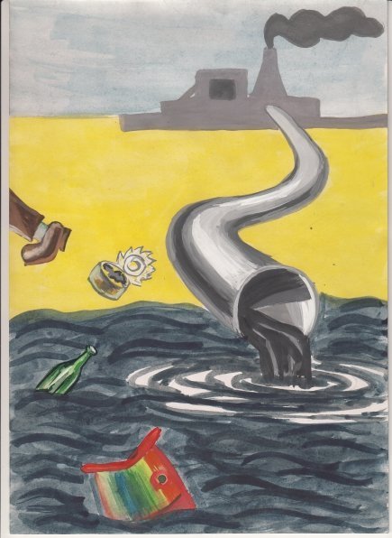 Рисунок на тему загрязнение воды