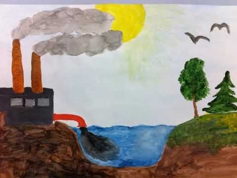 Рисунок на тему загрязнение природы