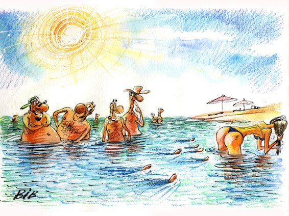 Карикатуры море пляж